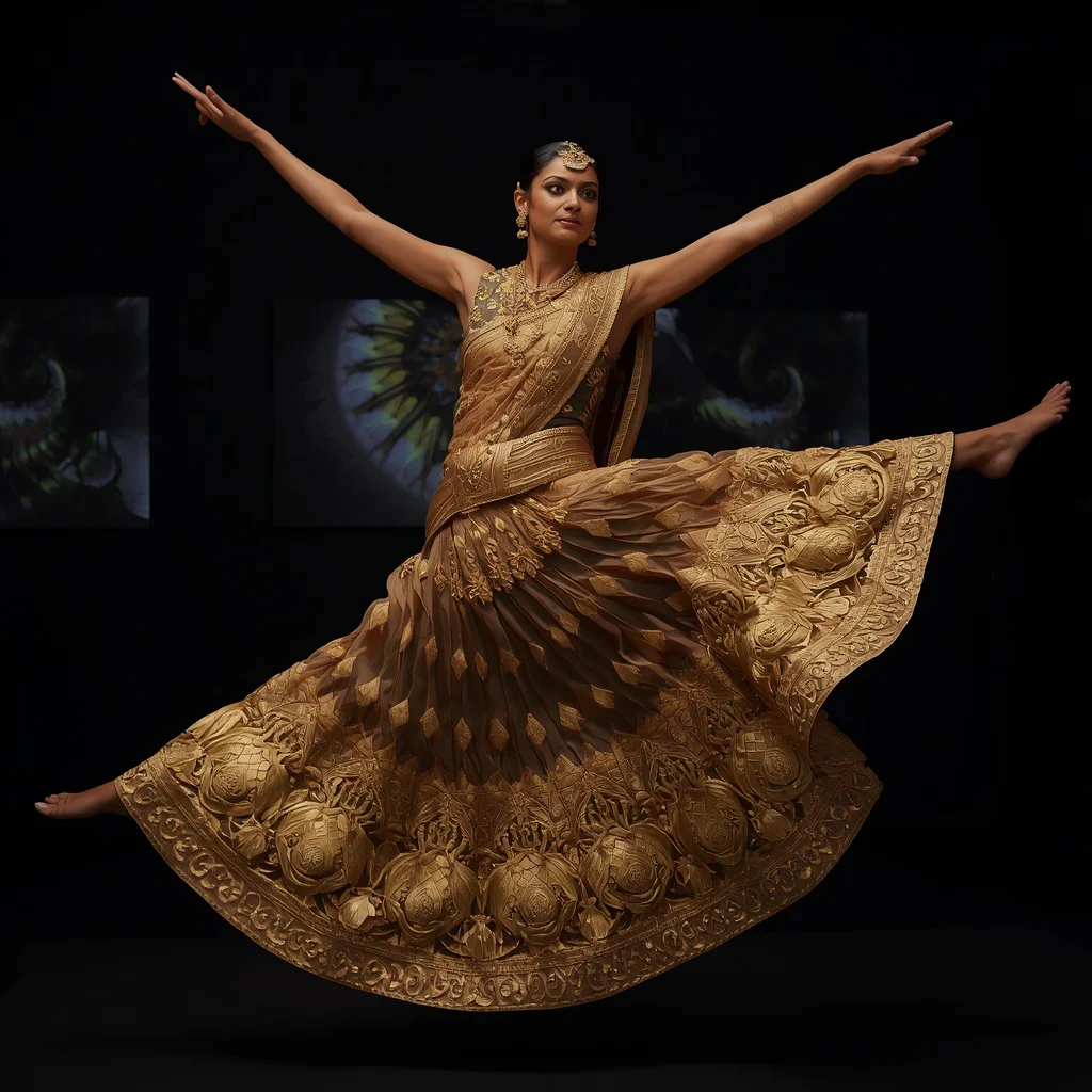 3D Synth-Opal Dragon Saree Explosive Vaulting Leap | gemini traditional saree prompt in english - Playful Child Saree AI Image Prompts for Fun-Filled Cultural Events AI Prompt