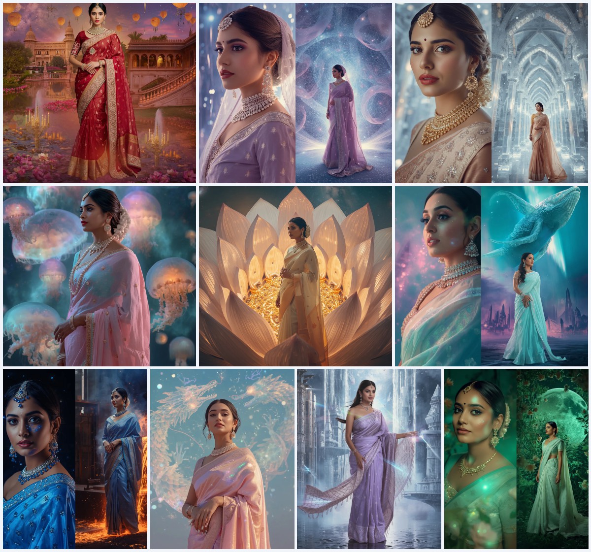 Enchanting Girl Saree AI Image Prompts for Magical Forest Settings | chatgpt photo editing prompts trending instagram for girl