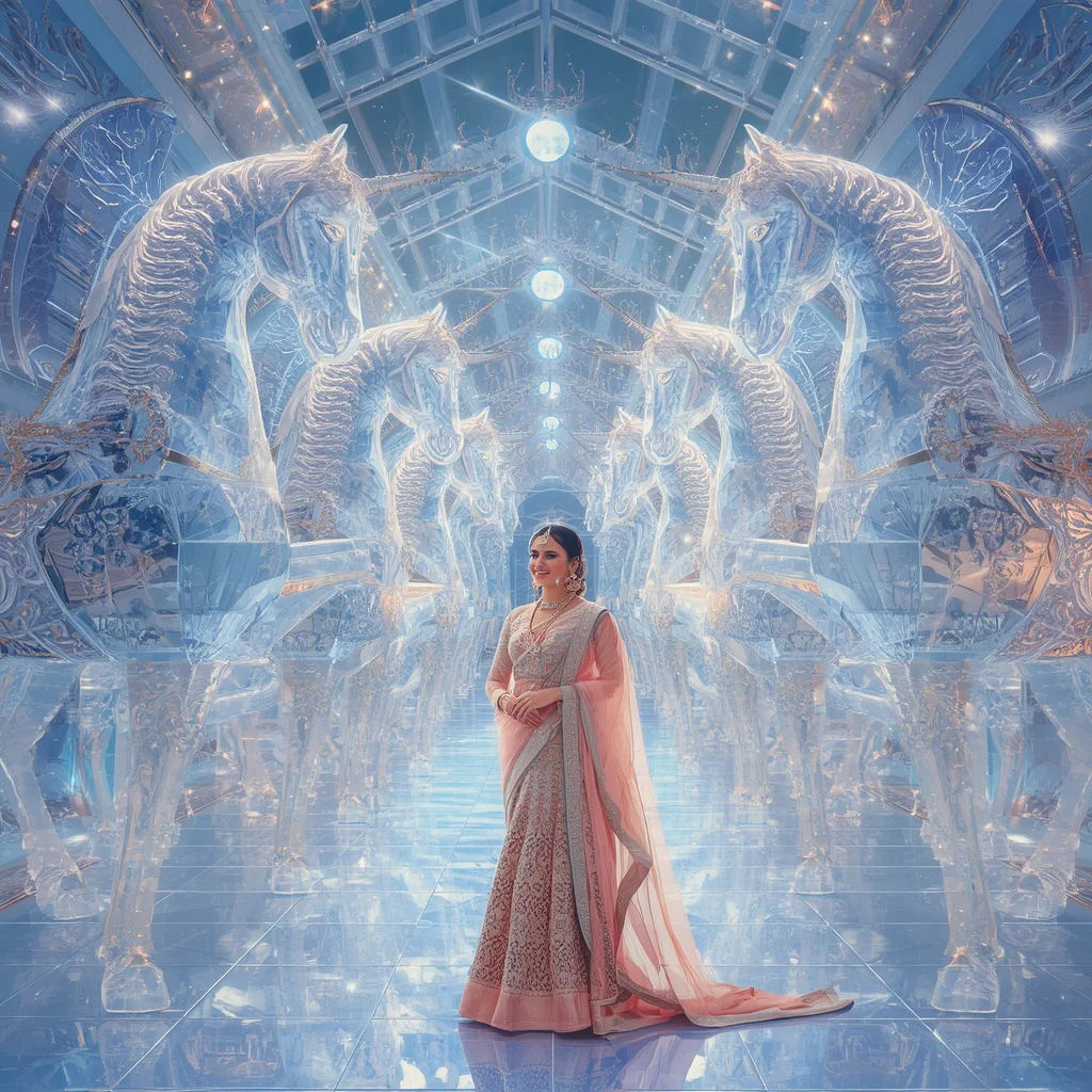 Festive Pastel Saree Crystal Celestial Unicorn Palace Collage Premium Cinematic | prompt seen trending girl 2026 instagram - Top 10 Artistic Linen Saree AI Prompts for Minimalist Aesthetic Photoshoots AI Prompt