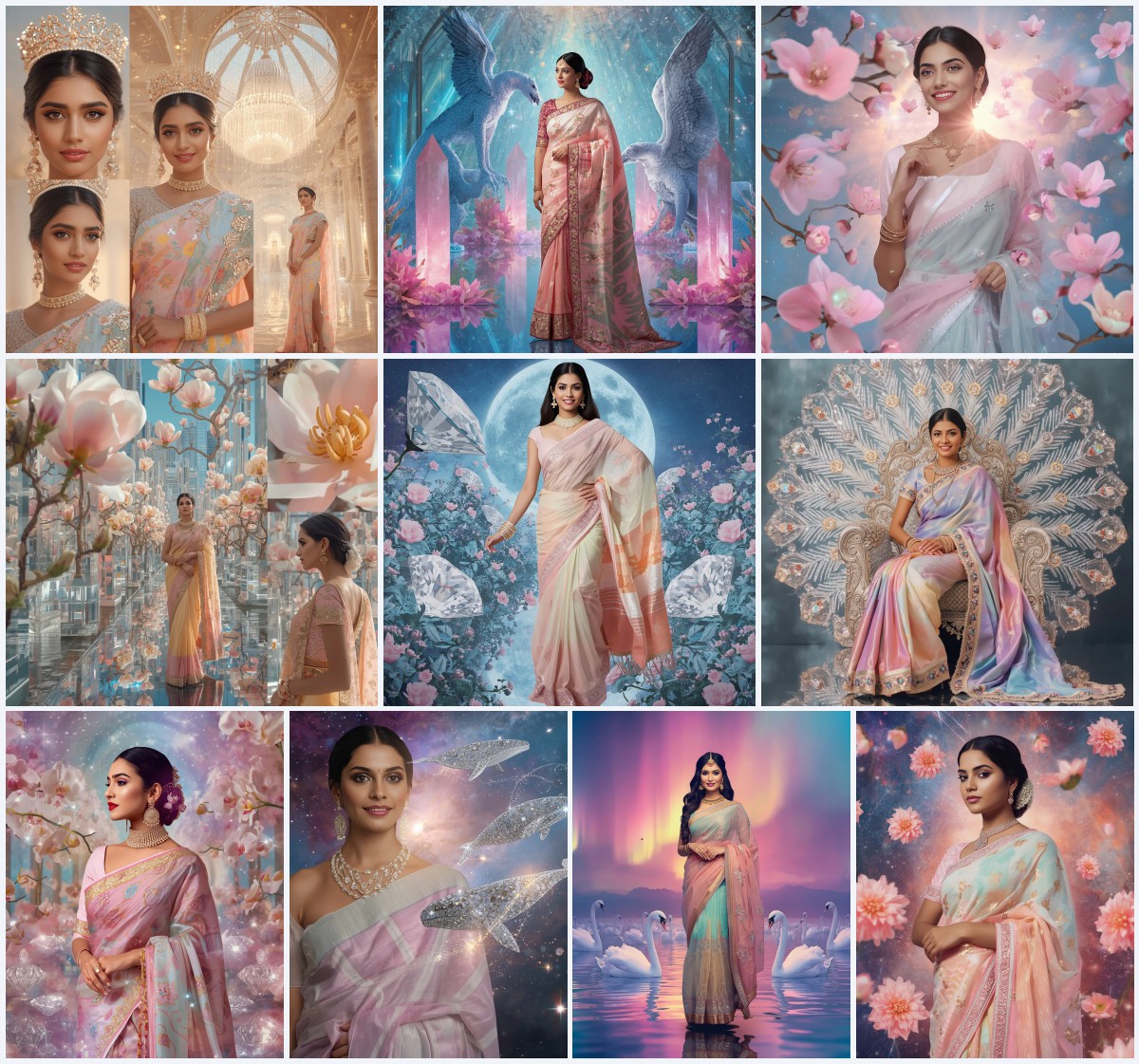 Graceful Teen Saree AI Image Prompts for Elegant Outdoor Portraiture | gemini girl photo prompt saree